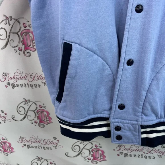 Polo Ralph Lauren coat jacket buttons stripes Blue and White Varsity Jacket - Picture 9 of 16